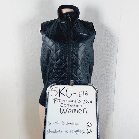 Columbia Women's Black Dualistic Omni-Heat Full-Zip Puffer Vest Jacket Size M - Picture 12 of 12